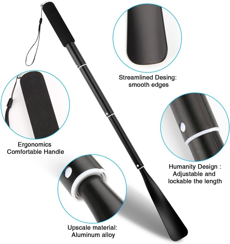 Gobiteli Shoe Horn,Long Retractable Aluminum Shoe Horn Long Handle for Seniors,Men,Women and Kids - Image 2